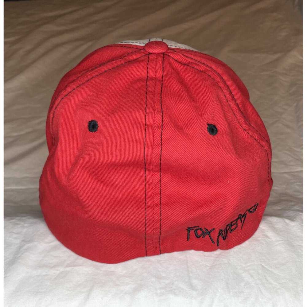 Fox Racing Hat Red White Logo Flex fit Size L Baseball Cap Riding Co - Picture 3 of 9